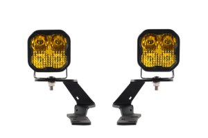 Ford Ranger LED Ditch Light Kit - Above Hood - Diode Dynamics - SS3 or SSC2 Backlit Pods - Yellow - `19-`21